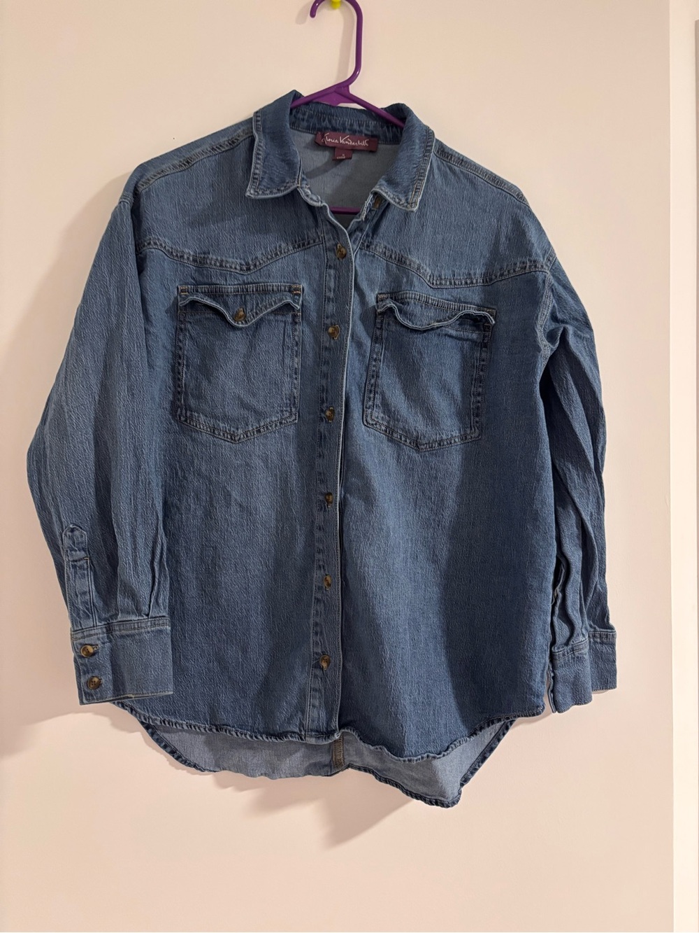 Gloria Vanderbilt Light Blue Denim Shirt Jacket